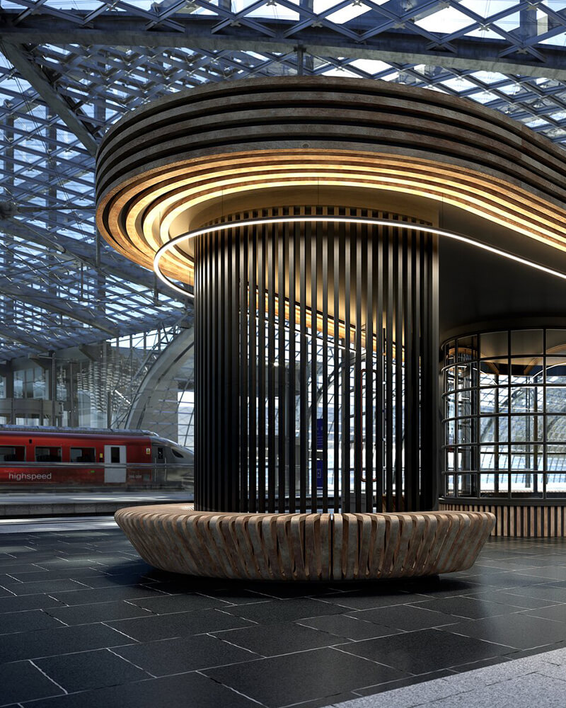 Luminaria curvada a medida BEN group