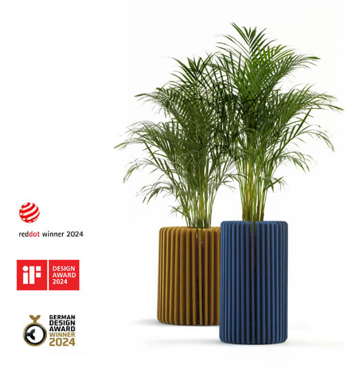 Maceta acústica de ecopet Zen Garden de Flexxica