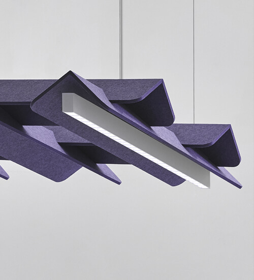 Lámpara acústica Flexxica ecoPET de colores