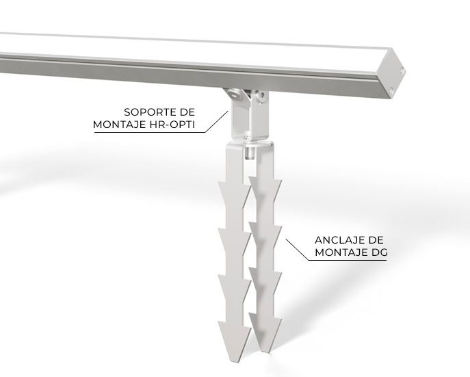 Luminaria HR-OPTI, accesorio para anclaje en suelo