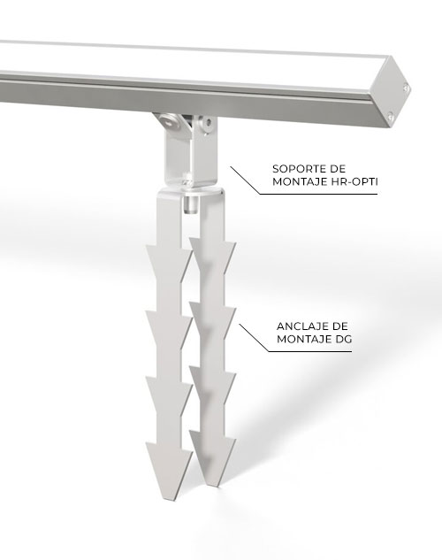 Luminaria HR-OPTI, accesorio para anclaje en suelo