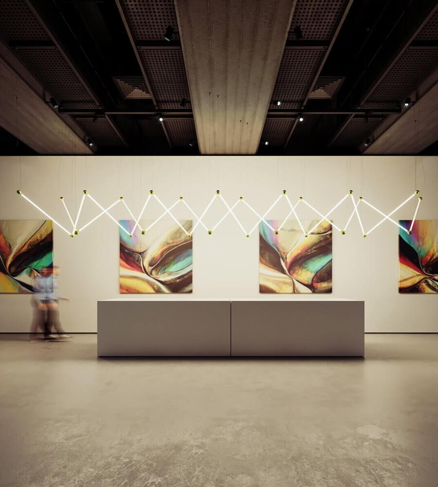 Sistema led Jaz-Duo Roll de KLUS en museo